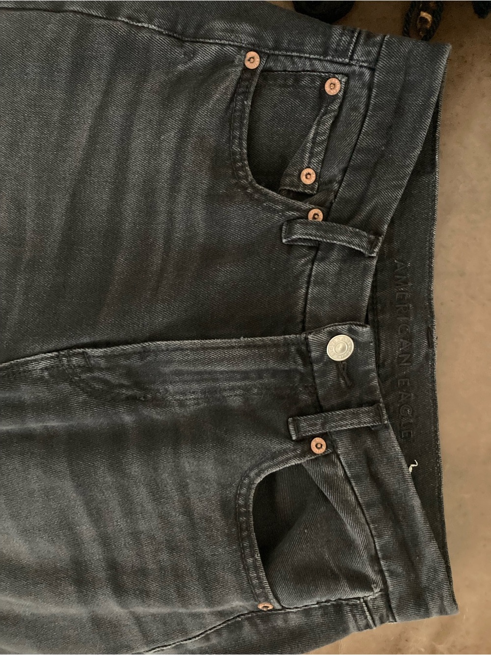 American Eagle Strigid Black High Rise Straight Jeans Size 4 Regular